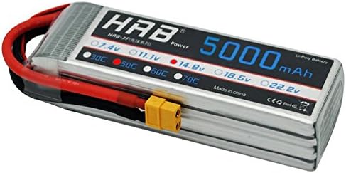 Ailikeoprte LiPo Battery Pack 14.8v 5000mAh 50C 4S Rechargeable RC Battery with XT60 Plug for RC Racing Airplane Helicopter Car Truck Boat Quadcopter (XT60 Plug)