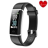 alwaiiz Fitness Tracker,Wasserdicht Fitness Armband Farbbildschirm Aktivitätstracker mit Pulsmesser Schrittzähler Schlaf-Monitor Fitness Uhr Sportuhr für Damen Herren Kinder(Schwarz)