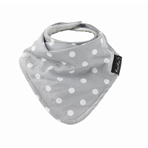 Mum2MumBandana Reversible Bib - Grey White Dots - Super Absorbent - Protects Against Eczema - 3 Unique Layers