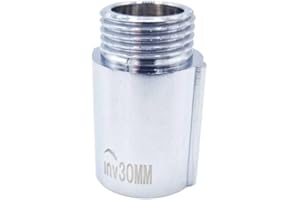 INVENA 1/2" BSP (15mm) Pipe Thread Extension Female x Male Chrome Brass - 30mm Long
