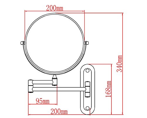 GuRun 1 /7-Fach Vergrößerung Doppelseitiger Wand Kosmetikspiegel,Ø rund 20cm, Bronze M1206K(8in,7x) - 5