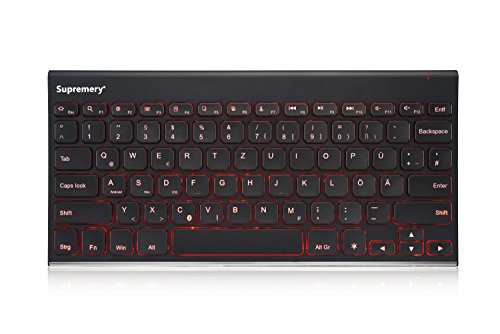 Supremery Bluetooth Tastatur Keyboard, Rückseite aus Aluminium – mit Hintergrundbeleuchtung (schnurlos) für MAC OS, Windows 10/ 8/ 7, IOS 9 / 8, Android (QWERTZ, deutsches Tastaturlayout) - 7