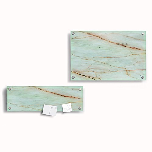 Design Magnettafel | Glas Memoboard mit Marmor Motiv | Sicherheitsglas | beschreibbar | inklusive 3 Magnete | verschiedene Größen (40×60 cm) - 2
