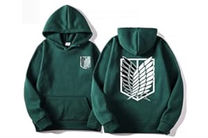 zhedu Anime AOT Merch Scout Regiment Felpe con Cappuccio Stampate Felpe con Cappuccio Pullover Comodi