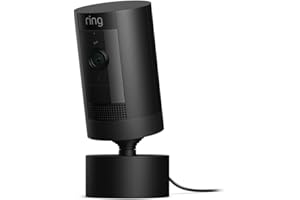 Ring Stick Up Cam Plug-In con montura orientable (adaptador de corriente y cámara incluidos) | Color negro