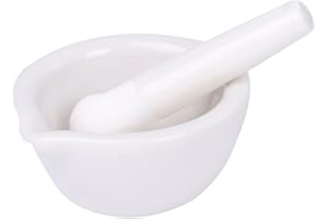 SimpleLife Set di pestello per Mortaio e pestello in Porcellana Tradizionale Set di frantumatore per Ciotole per miscelazione di Erbe e spezie