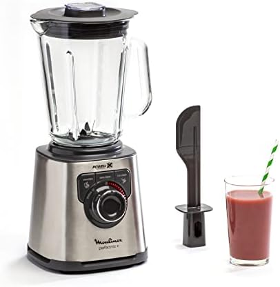 Moulinex LM811D PerfectMix + Blender Frullatore Tritatutto Elettrico, Tecnologia Powelix, Multifunzione, 1200W, Capacità totale 2L (utile 1.5L), 3 Programmi, Vaso in Vetro Termoresistente
