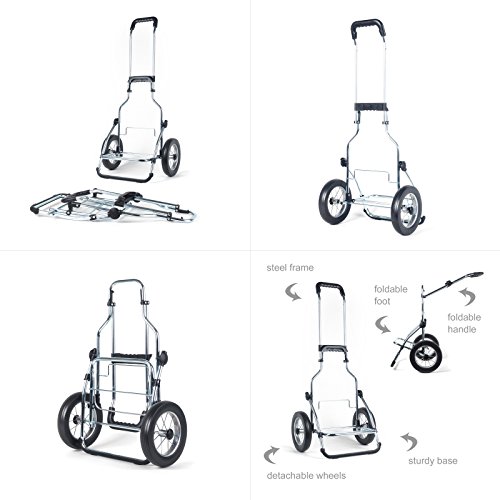 Sondermodell: Andersen Royal Einkaufstrolley mit großen Rädern | Stahlgestell | Einkaufstasche Holly | schwarz/blau - 2