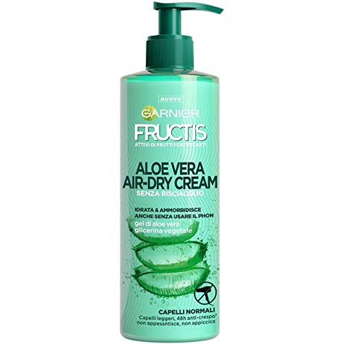 Garnier Fructis Aloe Vera Air-dry Cream con Glicerina Vegetale e Gel di Aloe Vera, 400 ml