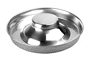 King International Stainless Steel Dog Bowl 1 Hammered Puppy Litter Food Feeding Weaning for Puppy Food| Puppy Supplies| Stainless Dog Food Bowls| for Large Dogs, Pets Feeder Bowl and Water Bowl|