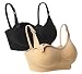 iLoveSIA Womens Maternity Nursing Bra 2Pack Beige+Black XL Fit 36CD 38BC 40AB