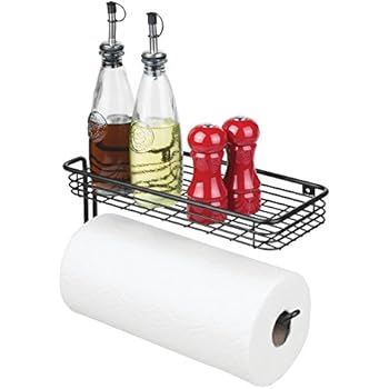 Amazon.de: mDesign Küchenrollenhalter mit Regal für Gewürze - moderner