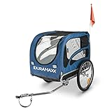 DURAMAXX King Rex Fahrradanhänger Lasten Hänger Hundehänger (mit Hochdeichsel, Laderaum mit 250 Liter Volumen, belastbar bis 40kg, Kugel-Kupplung für Fahrräder mit 26'' - 28'') blau-schwarz -