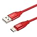 Produktbild Ladekabel mit USB Typ / Type C-Stecker von Liamoo® - Datenkabel / 1,0 m / für Samsung Galaxy Note 8 / S8 / S8 Plus / MacBook / Huawei P10 / Mate 10 / 9 / HTC 10 / LG G5 / OnePlus / Android in rot