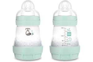 Mam Easy Start Lot de 2 biberons anti-colique de 0 à 6 mois, 160 ml, bleu clair