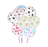 guantes latex transparentes El paquete incluye: 100 globos transparentes de látex con lunares redondos.