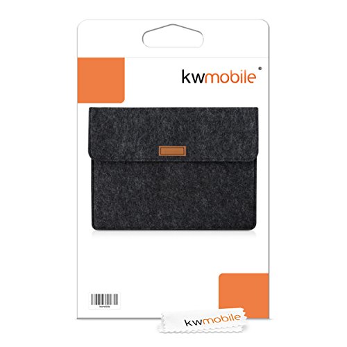 kwmobile Laptoptasche Filz Sleeve für 11″ 11,6″ Laptop Notebook – Notebook Tasche Schutzhülle Laptop Case Hülle in Dunkelgrau mit Innentaschen Innenmaße: ca. 33,4 x 24,0 cm - 7