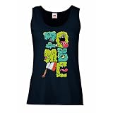 Camisetas sin Mangas para Mujer Zombi regalo del friki idea para un regalo inusual (Large Azul Multicolor)