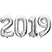 Price comparison product image SUN-E 40 Inch 2019 Balloons Banner Year Eve Festival Decorations Graduation Decorations Anniversary Party Supplies 4 In Set (Bright Silver)
