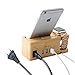 Produktbild XASY Apple Watch Stand, 15W 3A iWatch Montagehalterung mit Netzteil, Desktop-Bambus-Basishalterung, Europäischer Stecker, für iWatch und Smartphone, (Bambus mit Netzkabel)
