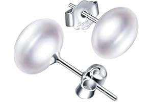Yumilok Boucles d'oreilles de perle, en 925 argent, clou d'oreille pour femme fille, Cadeau de Noël anniversaire