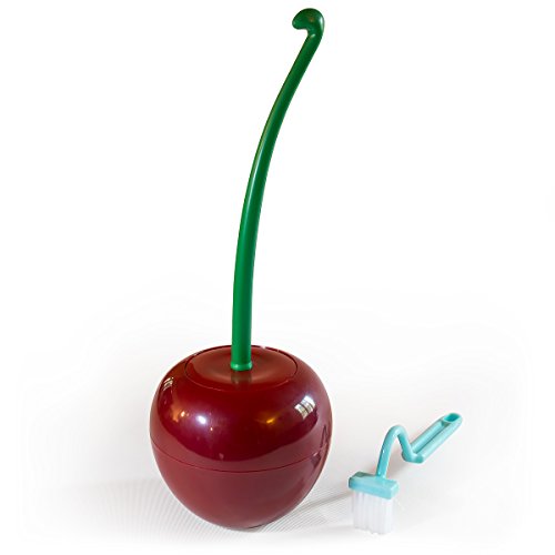 GreatPacks Toilettenbürste - Design: Rote Kirsche - Dekorative Toilettenbürste in Frucht-Optik