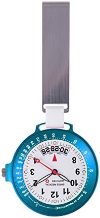 Nurses Fob Watch Swiss Medical Care Line + Engraving Text (Blue Sky)