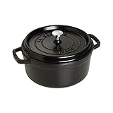Staub 4 Quart Round Cocotte, Black