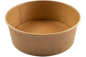 DOT Horeca Solutions 50 ciotole in carta 1000 ML insalatiere AVANA carta cartoncino kraft ciotola marrone salad bowl asporto food delivery insalate riso pokè zuppe pasta take away usa e getta