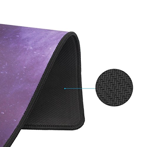 Elzo Mauspad Extra Groß Gaming Mouse Mat Geeignet für Tastatur und Maus Rutschfester Gummibestand Mousepad Mousepad mit strukturierter Oberfläche und genähten Rändern 90 x 30 x 0.4cm (XXL, Planet) - 5