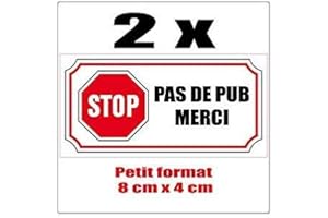 2x stop pas de pub publicité boite aux lettres sticker autocollant logo 3