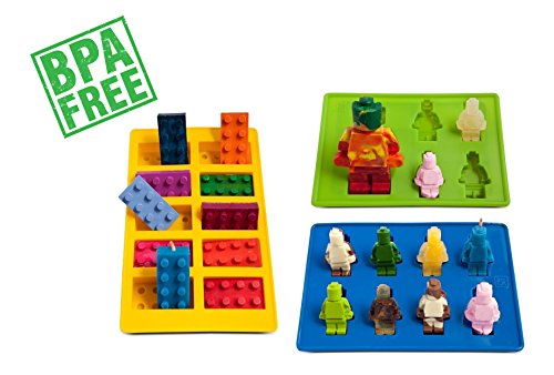 Neuheit Silikon Candy Formen und Ice Cube-Tabletts – Bausteine und Roboter Figuren – Perfekt für Süßigkeiten, Schokolade und Jelly von lucentee