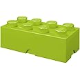 LEGO Storage Brick 8 Knobs YELLOWISH GREEN - Stackable Plastic Storage Box with Lid for Kids and Adults Desk Organizer and Toy Box - 12.1L Capacity