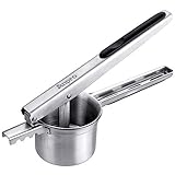 Anpro Kartoffelpresse Spätzlepresse mit großem Fassungsvermögen aus 304 Edelstahl rostfrei für Kartoffelpüree, Obstsäfte, Gemüsebrei, Länge: 26 cm, MEHRWEG Anpro Kartoffelpresse Spätzlepresse mit großem Fassungsvermögen aus 304 Edelstahl rostfrei für Kartoffelpüree, Obstsäfte, Gemüsebrei, Länge: 26 cm, MEHRWEG