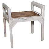 Material: Mahagony holz Sitzbank Flur Vintage Hocker Shabby Landhaus Holz Weiß Sitzhocker Holz Rustikal 56 x 51 x 42 cm
