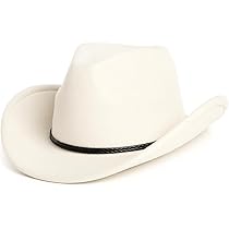 LYCN Set Da 6 Cappelli Da Cowboy Con Bandana – Feltro Marrone A Tesa Larga, Regolabile – Per Feste A Tema E Cosplay