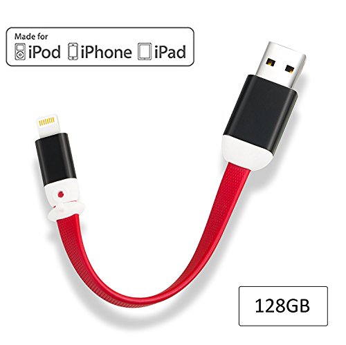 Card Reader For iPhone Julyfox 2 in 1 USB Memory Card Reader Writer Lighting Adatper Cable High Speed For iPhone MAC iPad 128GB Micro SD/TF Card Support Memory Stick Red - 2