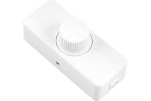 Aroidful Dimmer led giratorio, regulador de luz para lámparas de Incandescencia, bombillas regulables，Halógenas, 220-240 V, 3-100W, Blanco
