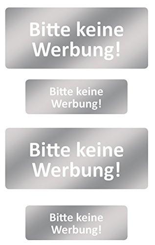 Avery Zweckform 59121 Keine Werbung Etiketten Schilder silber (wetterfeste Folie) 4 Aufkleber - 3