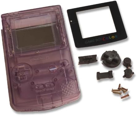 Game Boy GBC Color Clear Purple Replacement Shell Case w Screen &amp; Tools