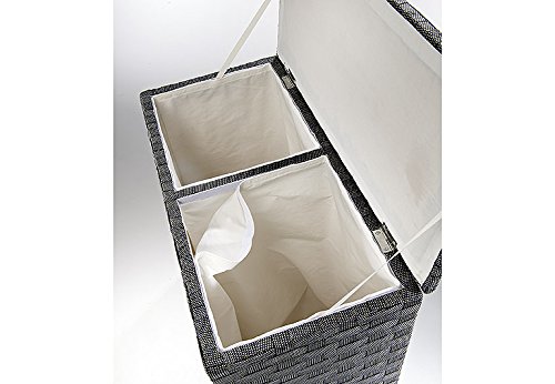 Wäschekorb Wäschebox Wäschesammler Wäschetruhe Wäschebehälter Wäschesortierer Nylon schwarz weiss - 4