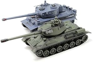 s-idee® 99824 2 x Battle Panzer 1:28 mit integriertem Infrarot Kampfsystem 2.4 Ghz RC R/C ferngesteuert, Tank, Kettenfahrzeug, IR Schussfunktion, Sound, Licht, Neu, 1:24, Schuss Sound, Beleuchtung