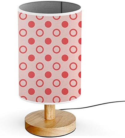 ArtsyLight - Wood Base 5W LED USB powered Decoration Desk / Table / Bedside Lamp [ Red Polka Dot ]