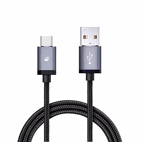 USB C Kabel, BlitzWolf 1M Nylon Typ C Datenkabel Doppelseitig für Nexus 5X 6P, OnePlus 2, Nokia N1, Xiaomi 4C, Zuk Z1, Apple Macbook(Schwarz) - 2