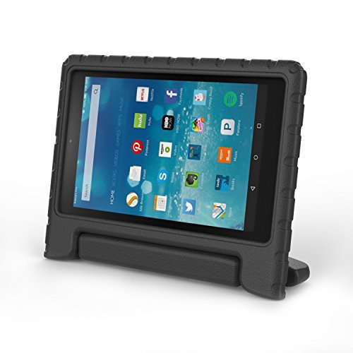 MoKo Fire HD 8 2015 Hülle – Superleicht EVA Stoßfest Kinderfreundlich Kinder Schutzhülle mit umwandelbarer Handgriff und Standfunktion für Amazon Fire HD 8 Zoll (5. Generation – 2015 Modell), Schwarz (Nicht für Fire HD 8 2016) - 6