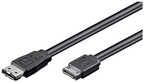Wentronic HDD S-ATA Kabel 1,5GBs/3GBs/6GBs (S-ATA L-Type auf eSATA I-Type Stecker) 0,5m schwarz