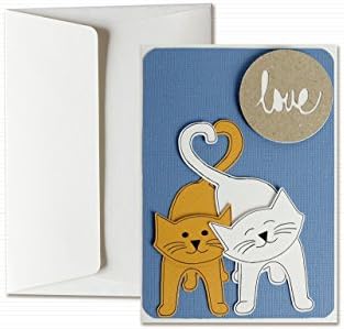 Cats in love - love - hearts - Valentine's day - greeting card with envelope (6" x 4,1") - hand made card - blank inside.