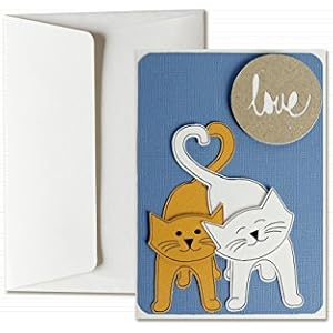 Katzen in der Liebe - Liebe - Herze - Valentinstag - Grußkarte mit Umschlag (15 x 10,5 cm) - handgemachte Karte - freier raum nach innen