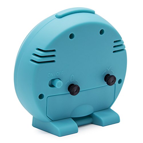 JCC charmante leuchtende kleine runde Handheld Größe nicht ticking Quarz Schreibtisch Uhr Wecker Reisewecker mit Licht Nacht, Snooze Funktion – batteriebetrieben (matt – blau) - 6