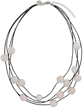 Aarikka VILKAS Halskette aus Holzperlen, 45 cm lang, weiß